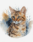 Cross Stitch Kit with Hoop Included Luca - S - BC210, The Bengal Cat - Luca - S Yarns