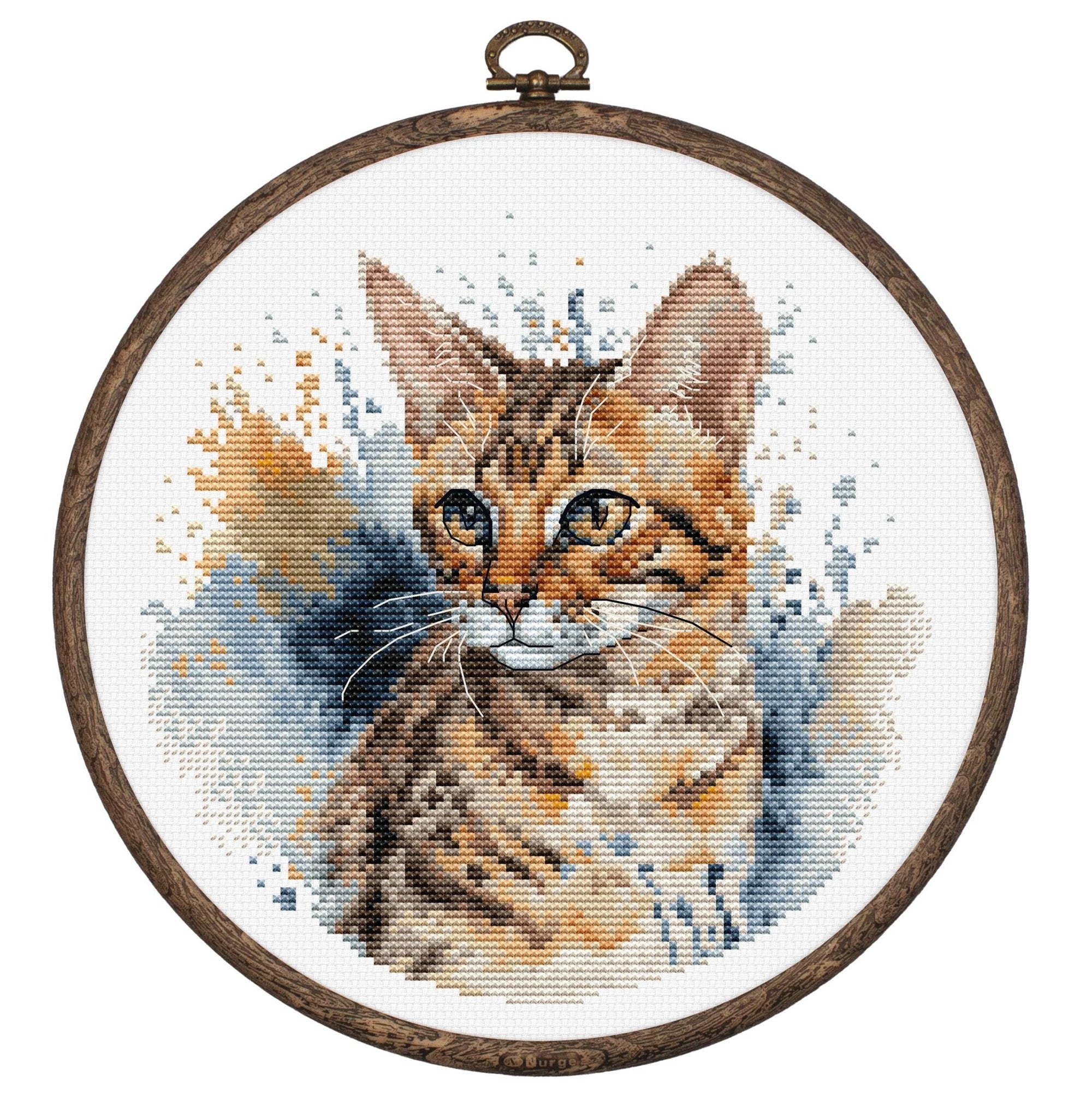 Cross Stitch Kit with Hoop Included Luca - S - BC210, The Bengal Cat - Luca - S Yarns