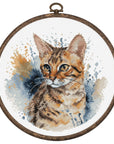 Cross Stitch Kit with Hoop Included Luca - S - BC210, The Bengal Cat - Luca - S Yarns