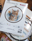 Cross Stitch Kit with Hoop Included Luca - S - BC210, The Bengal Cat - Luca - S Yarns