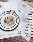 Cross Stitch Kit with Hoop Included Luca - S - BC211, The Labrador - Luca - S Yarns