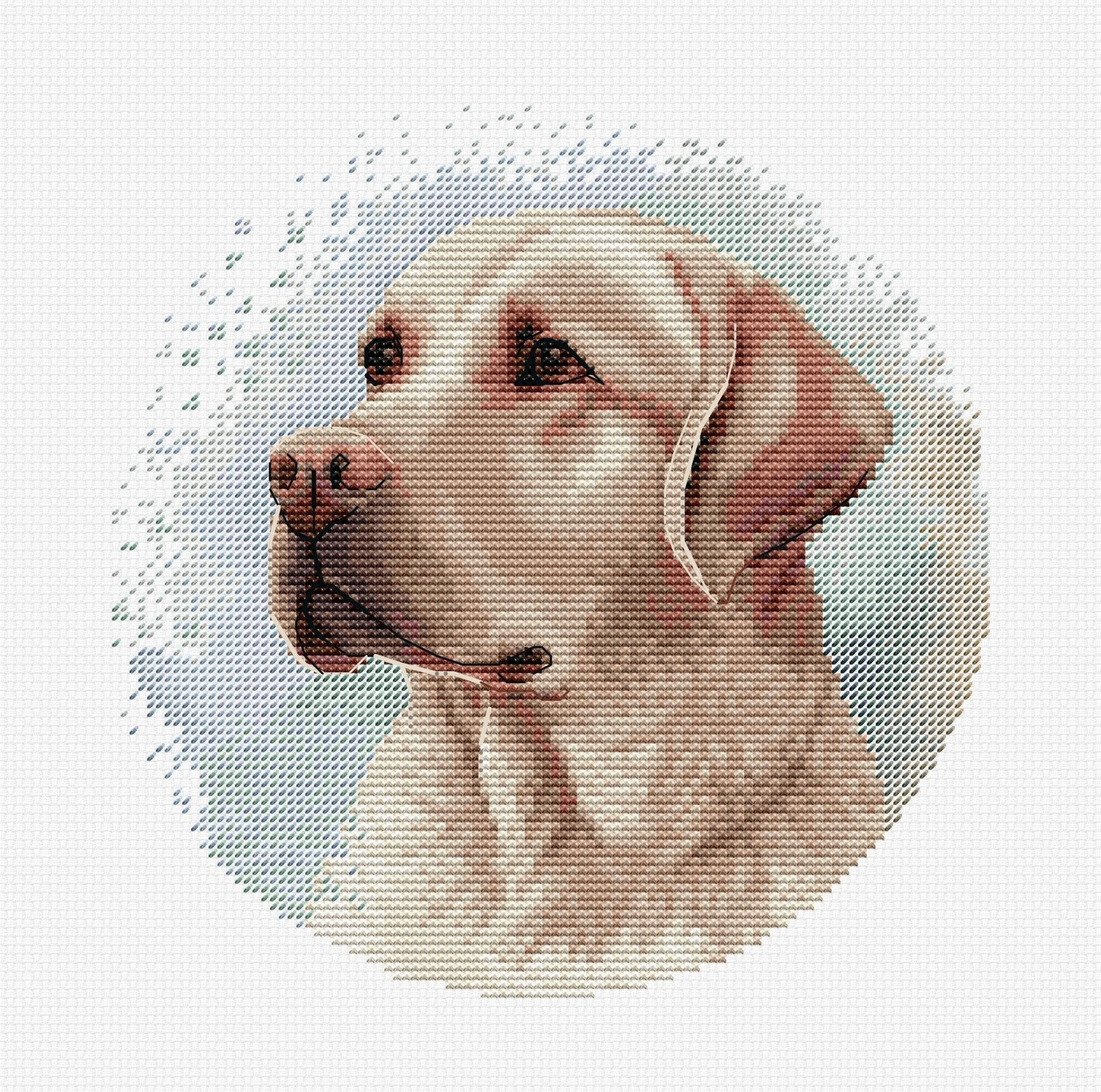 Cross Stitch Kit with Hoop Included Luca - S - BC211, The Labrador - Luca - S Yarns