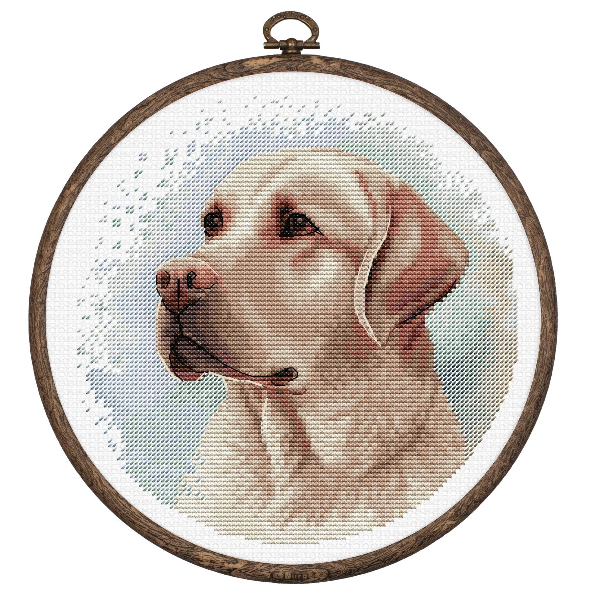 Cross Stitch Kit with Hoop Included Luca - S - BC211, The Labrador - Luca - S Yarns