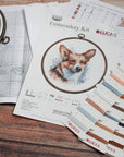 Cross Stitch Kit with Hoop Included Luca - S - BC212, Welsh Corgi - Luca - S Yarns