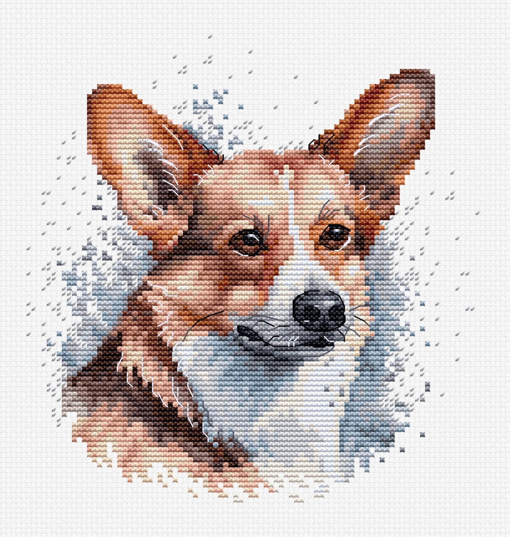 Cross Stitch Kit with Hoop Included Luca - S - BC212, Welsh Corgi - Luca - S Yarns