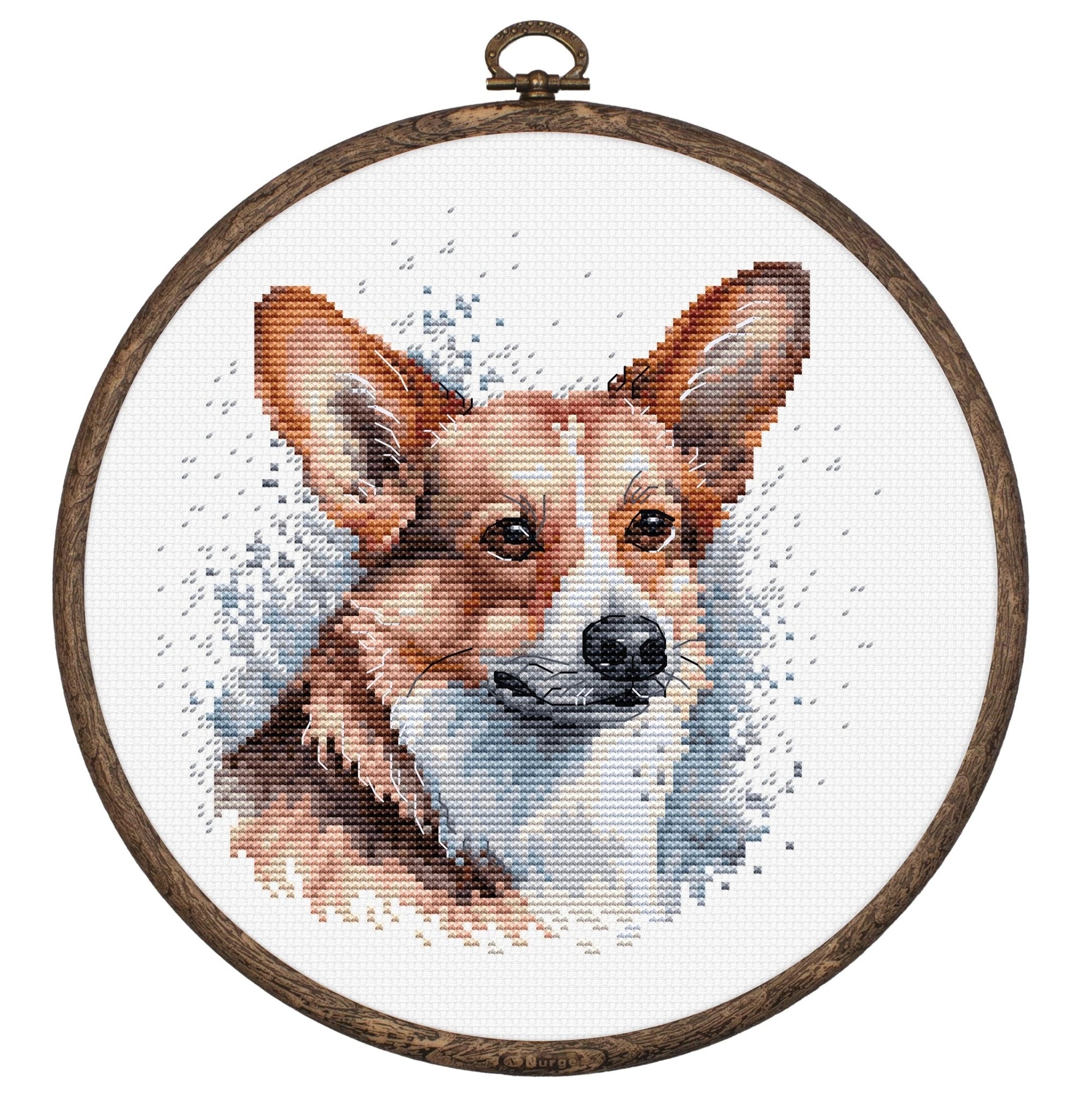 Cross Stitch Kit with Hoop Included Luca - S - BC212, Welsh Corgi - Luca - S Yarns