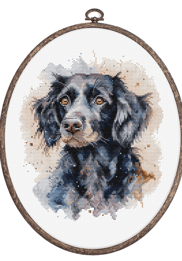 Cross Stitch Kit with Hoop Included Luca - S - BC213 The Border Collie - Luca - S Yarns