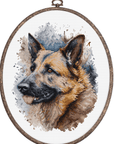 Cross Stitch Kit with Hoop Included Luca - S - BC214 The German Shepherd - Luca - S Yarns