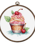 Cross Stitch Kit with Hoop Included Luca - S - Cherry Ice Cream, BC104 - Luca - S Yarns