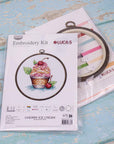 Cross Stitch Kit with Hoop Included Luca - S - Cherry Ice Cream, BC104 - Luca - S Yarns