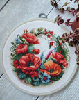 Cross Stitch Kit with Hoop Included Luca - S - Composition With Poppies, BC209 - Luca - S Yarns