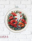 Cross Stitch Kit with Hoop Included Luca - S - Composition With Poppies, BC209 - Luca - S Yarns