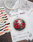 Cross Stitch Kit with Hoop Included Luca - S - Composition With Poppies, BC209 - Luca - S Yarns