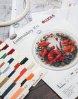 Cross Stitch Kit with Hoop Included Luca - S - Composition With Poppies, BC209 - Luca - S Yarns