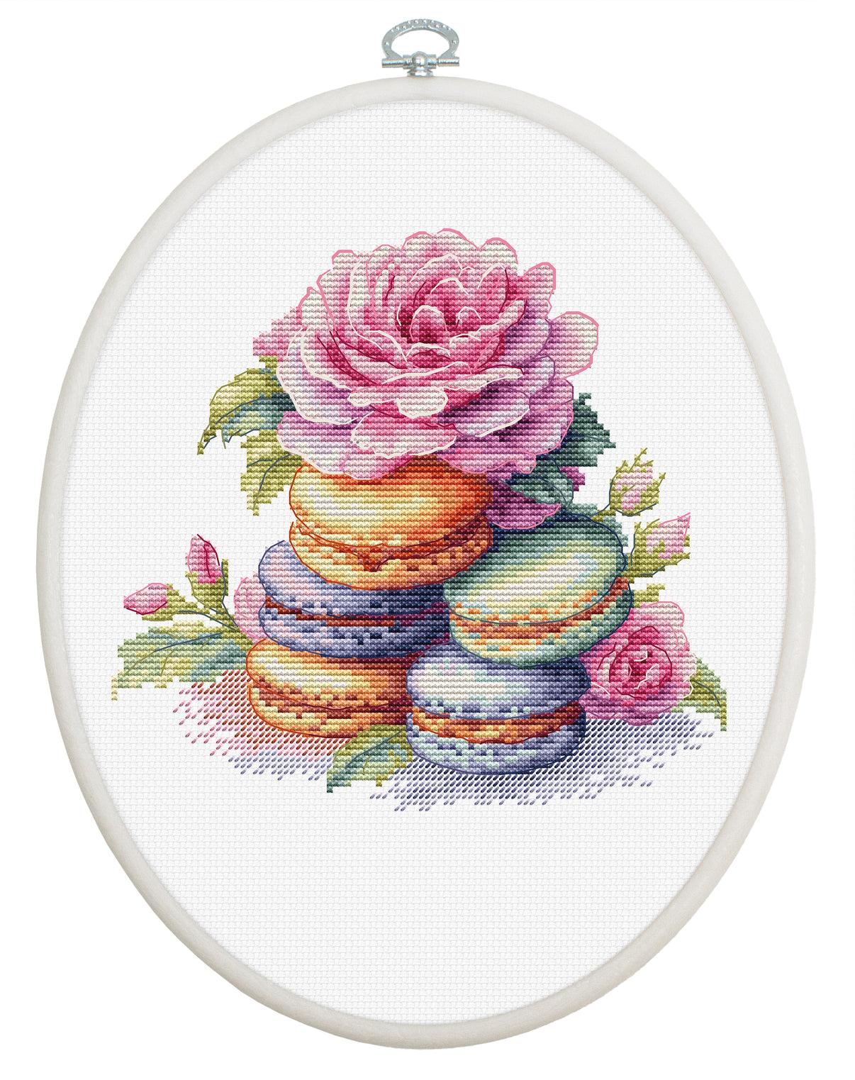 Cross Stitch Kit with Hoop Included Luca - S - French Macarons, BC226 - Luca - S Yarns