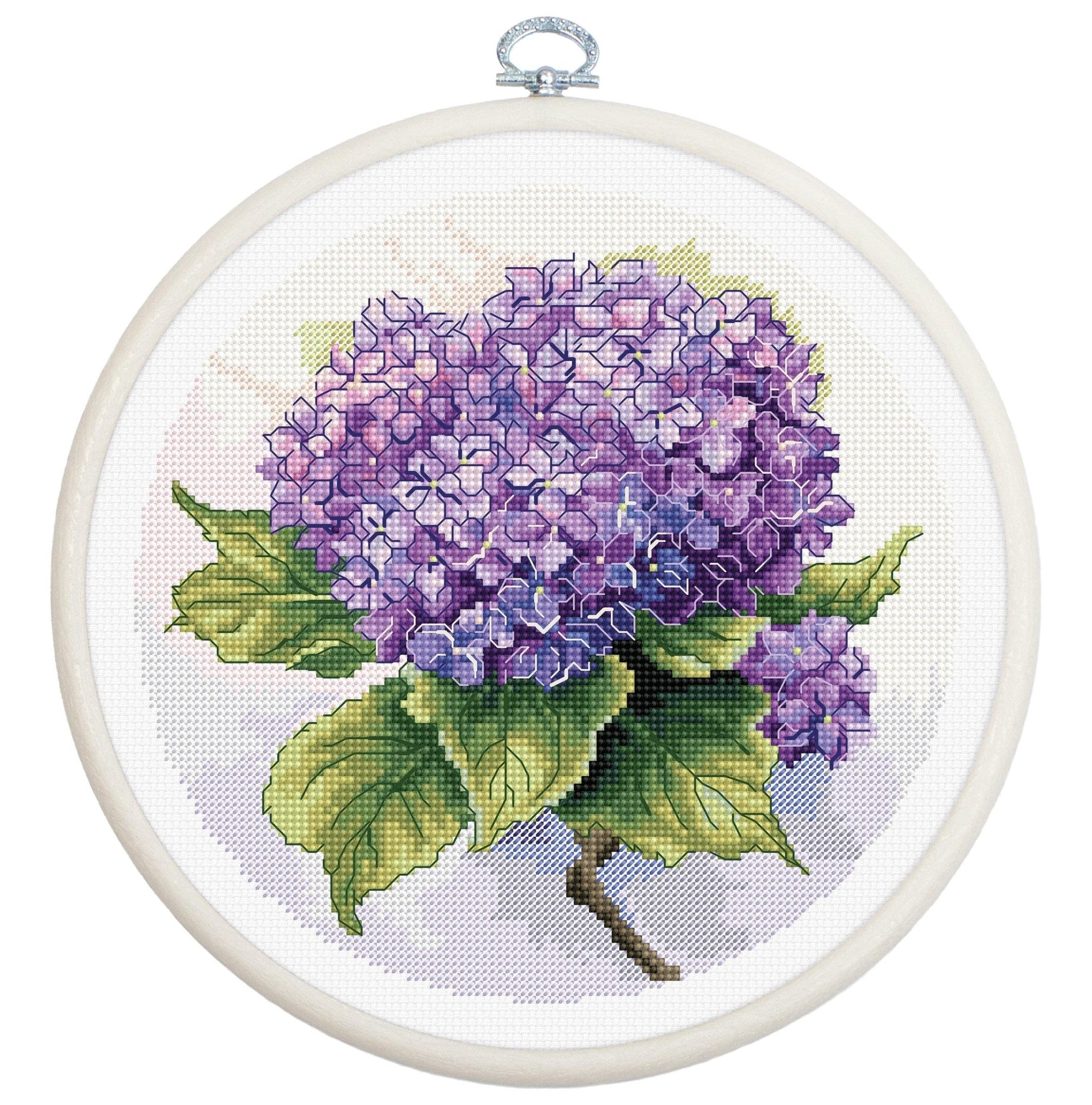 Cross Stitch Kit with Hoop Included Luca - S - Hydrangea, BC225 - Luca - S Yarns