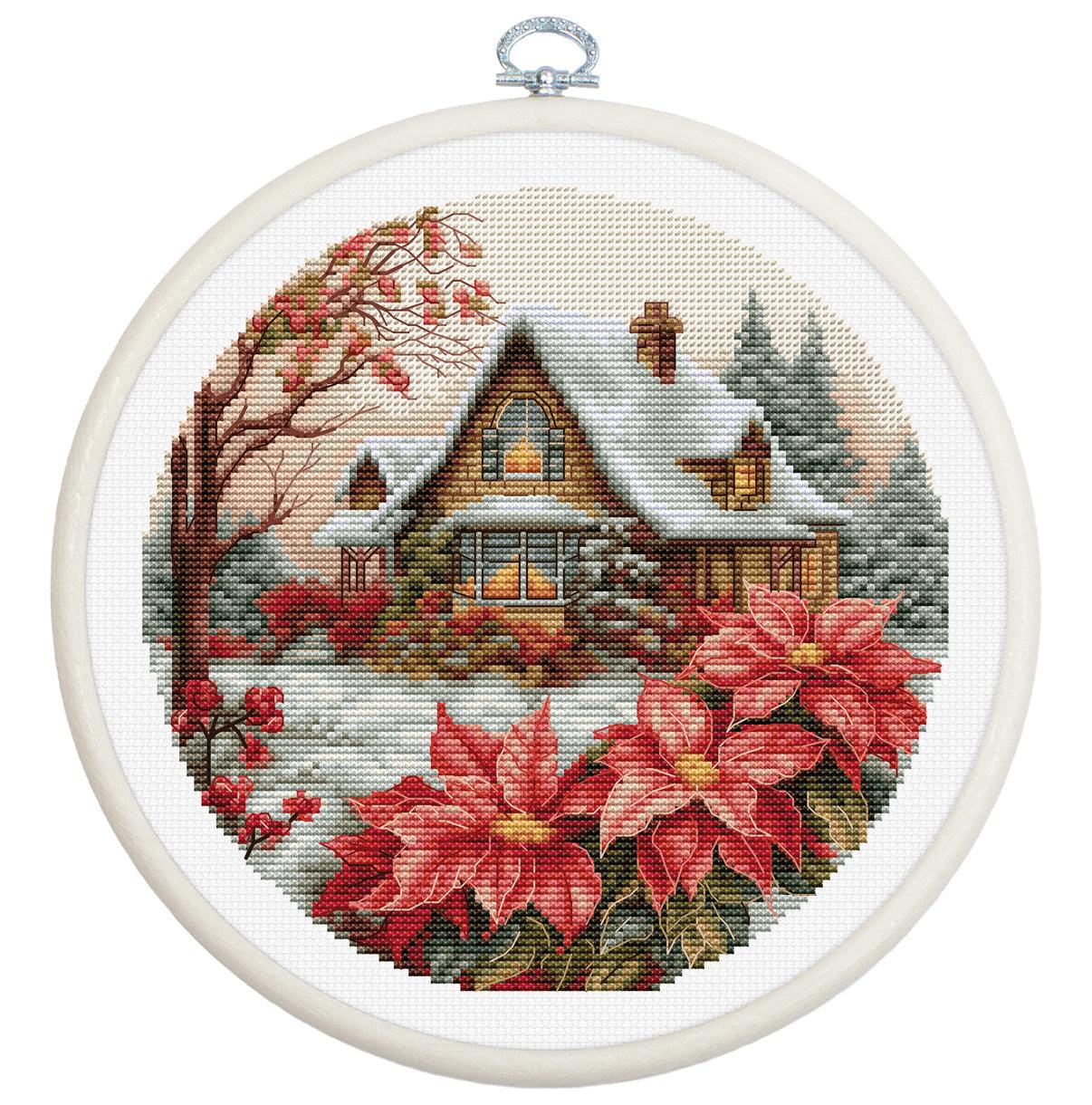 Cross Stitch Kit with Hoop Included Luca - S - Little House in The Forest, BC227 - Luca - S Yarns