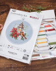 Cross Stitch Kit with Hoop Included Luca - S - Poinsettia, BC233 - Luca - S Yarns