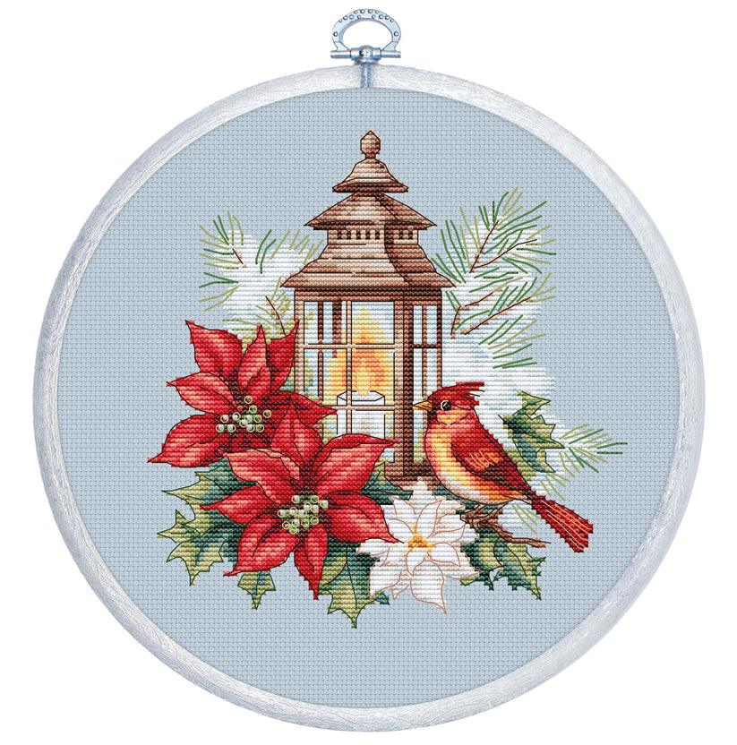 Cross Stitch Kit with Hoop Included Luca - S - Poinsettia, BC233 - Luca - S Yarns