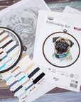 Cross Stitch Kit with Hoop Included Luca - S - Pug, BC230 - Luca - S Yarns