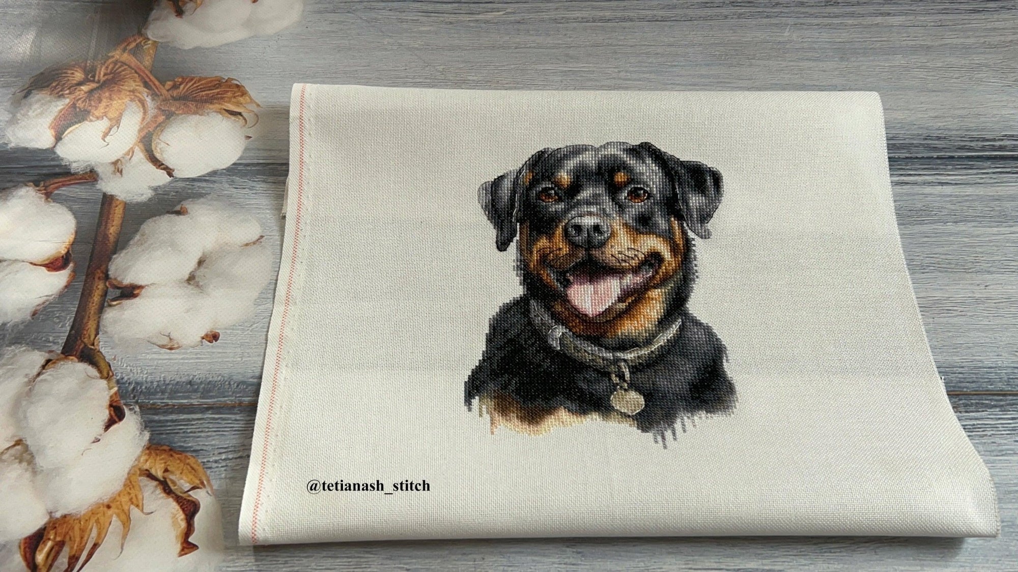 Cross Stitch Kit with Hoop Included Luca - S - Rottweiler, BC229 - Luca - S Yarns