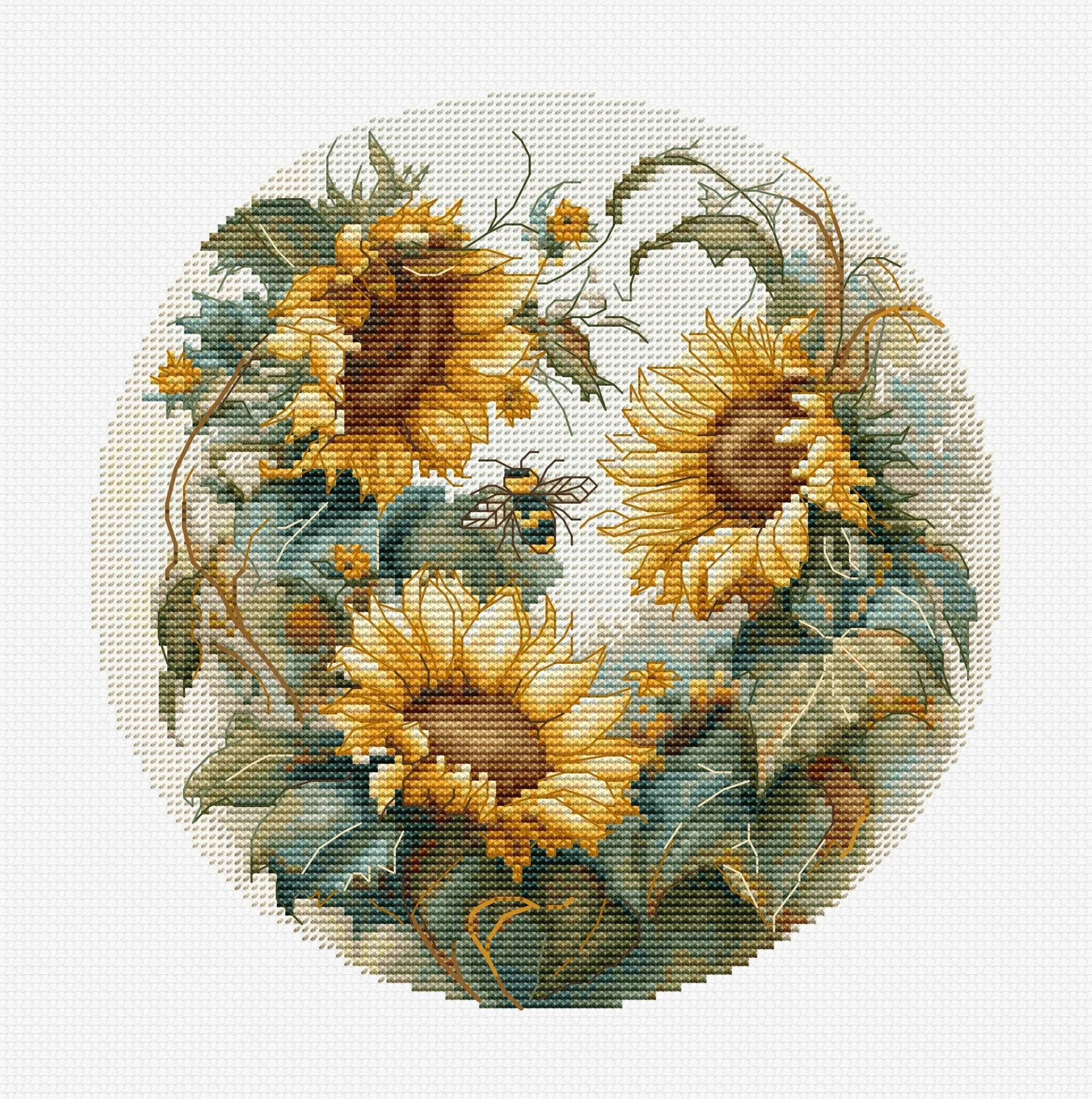 Cross Stitch Kit with Hoop Included Luca - S - Sunflower, BC202 - Luca - S Yarns