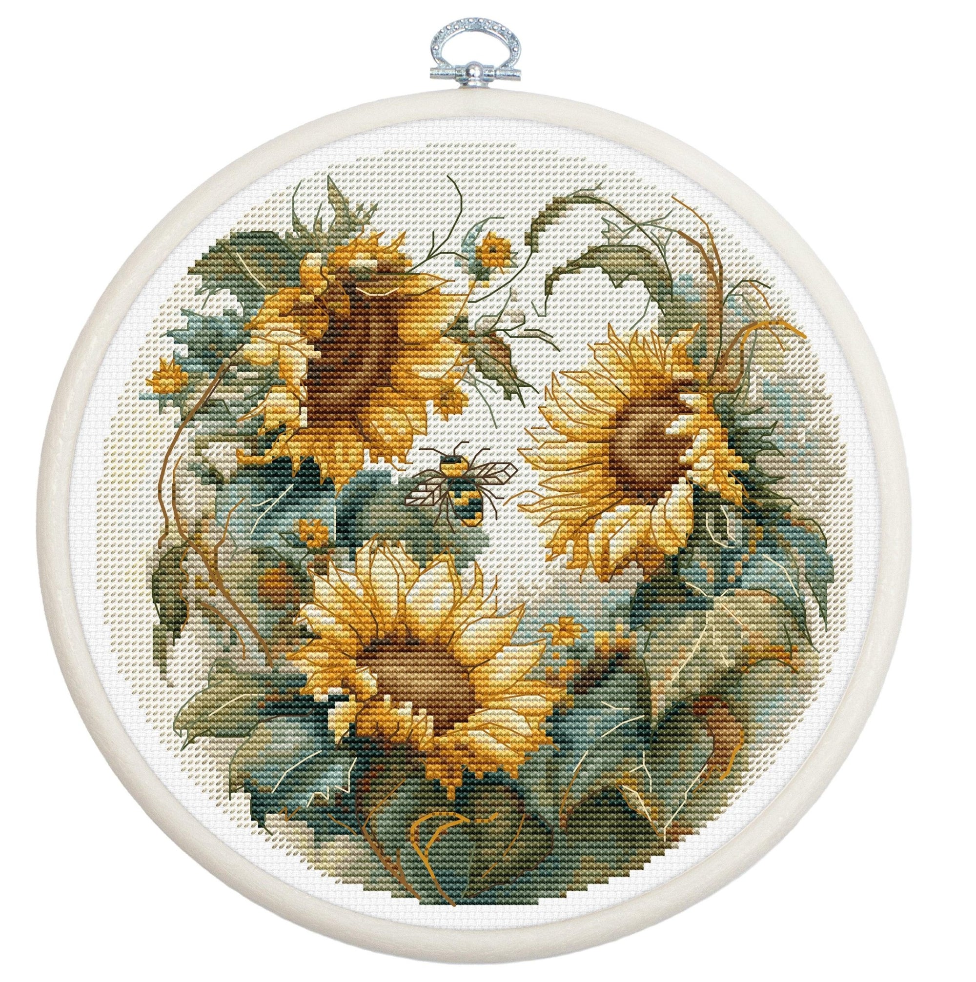 Cross Stitch Kit with Hoop Included Luca - S - Sunflower, BC202 - Luca - S Yarns