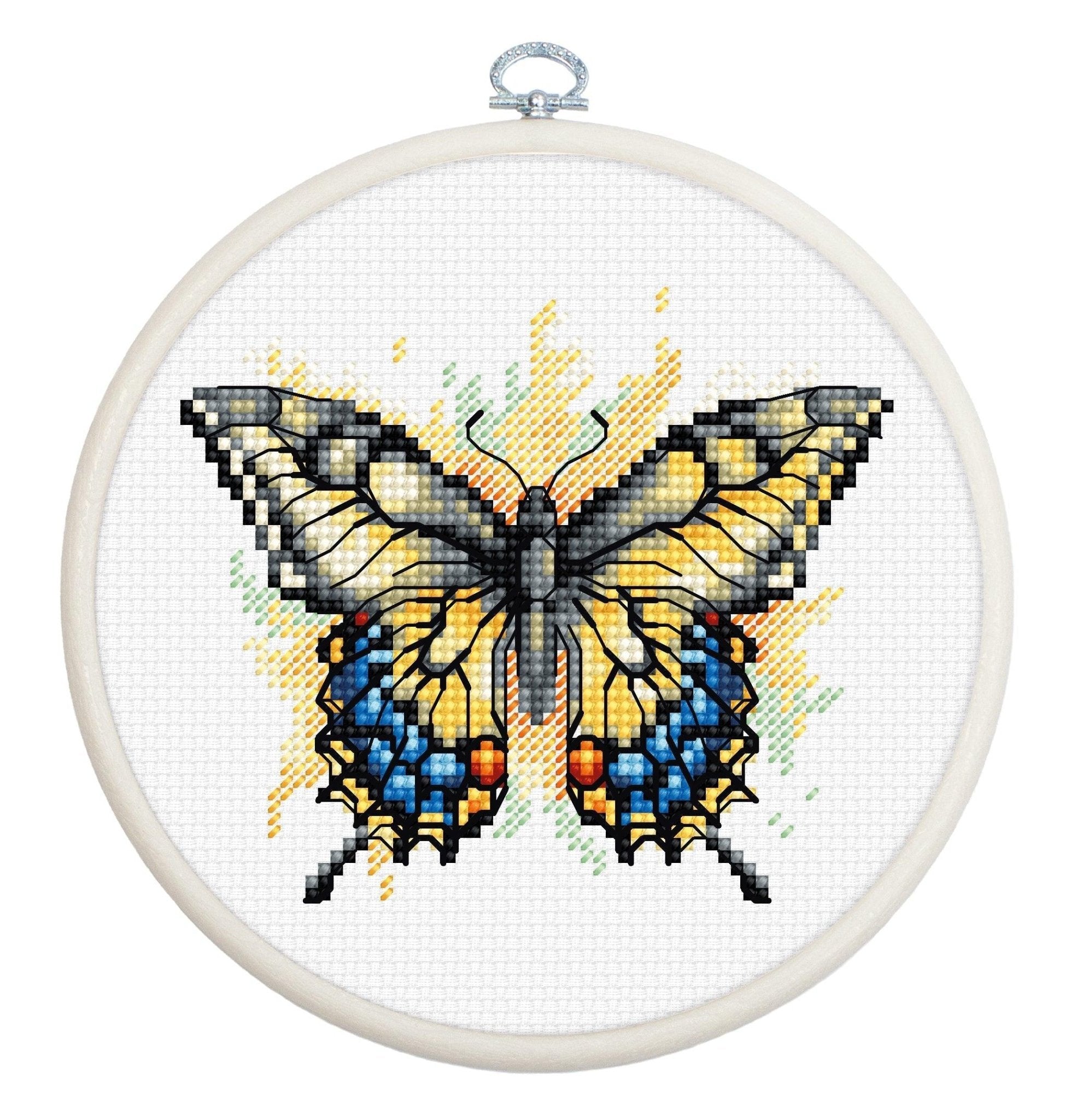 Cross Stitch Kit with Hoop Included Luca - S - Swallowtail Butterfly, BC101 - Luca - S Yarns