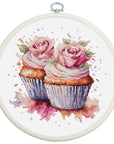 Cross Stitch Kit with Hoop Included Luca - S - The Cupcakes, BC215 - Luca - S Yarns