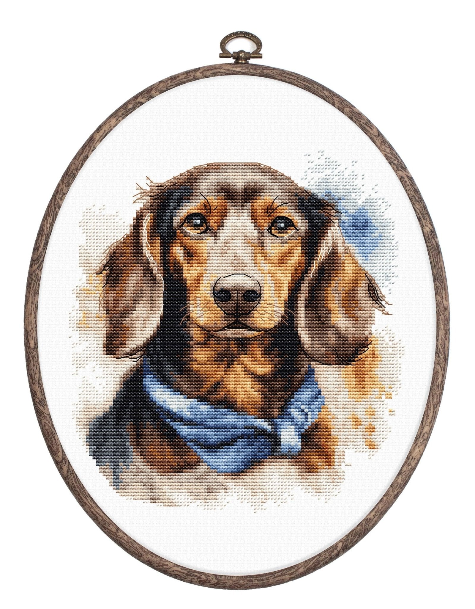 Cross Stitch Kit with Hoop Included Luca - S - The Dachshund, BC222 - Luca - S Yarns