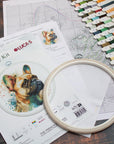 Cross Stitch Kit with Hoop Included Luca - S - The French Bulldog, BC207 - Luca - S Yarns