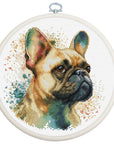 Cross Stitch Kit with Hoop Included Luca - S - The French Bulldog, BC207 - Luca - S Yarns