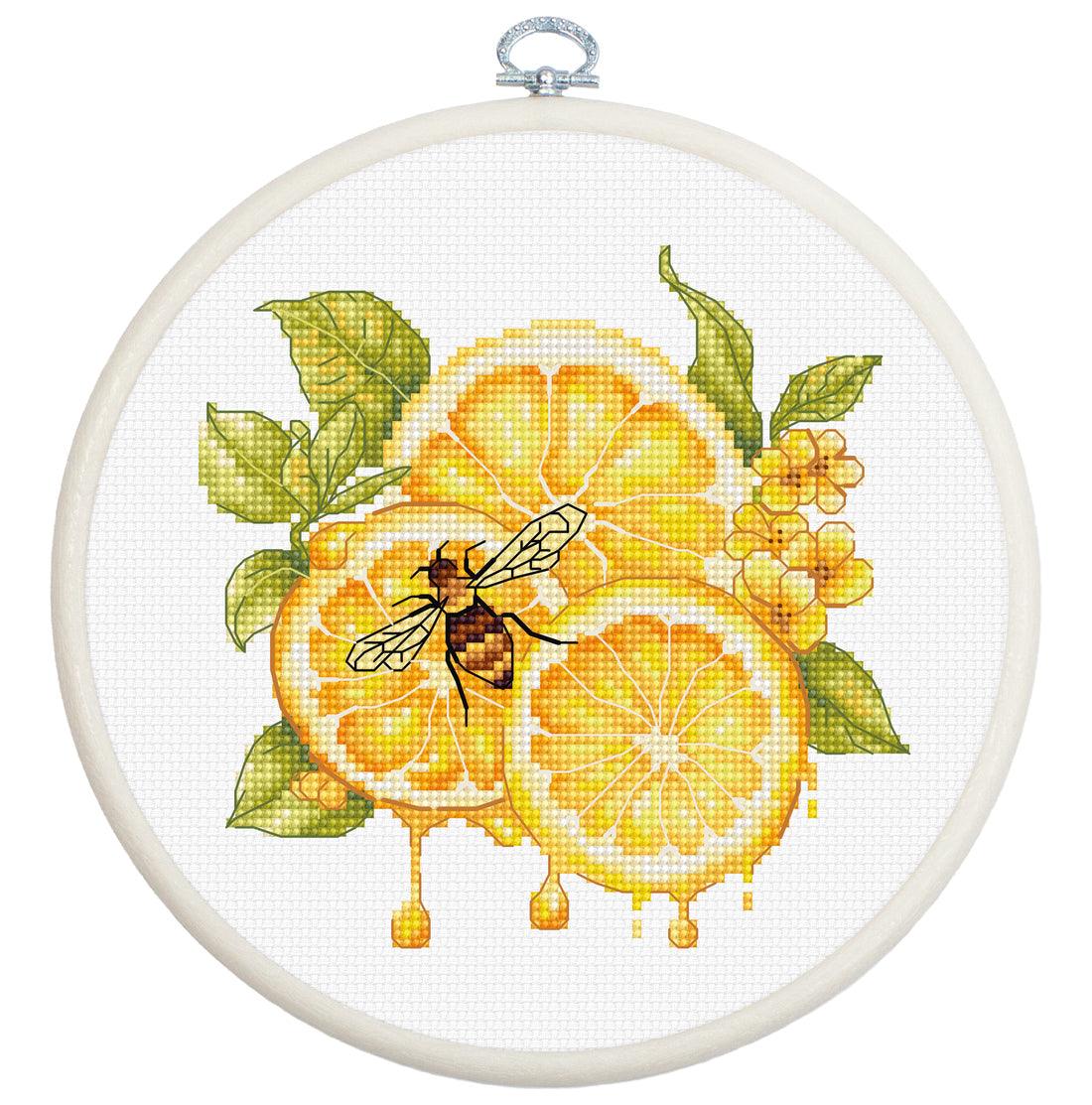 Cross Stitch Kit with Hoop Included Luca - S - The Lemon Juice, BC234 - Luca - S Yarns