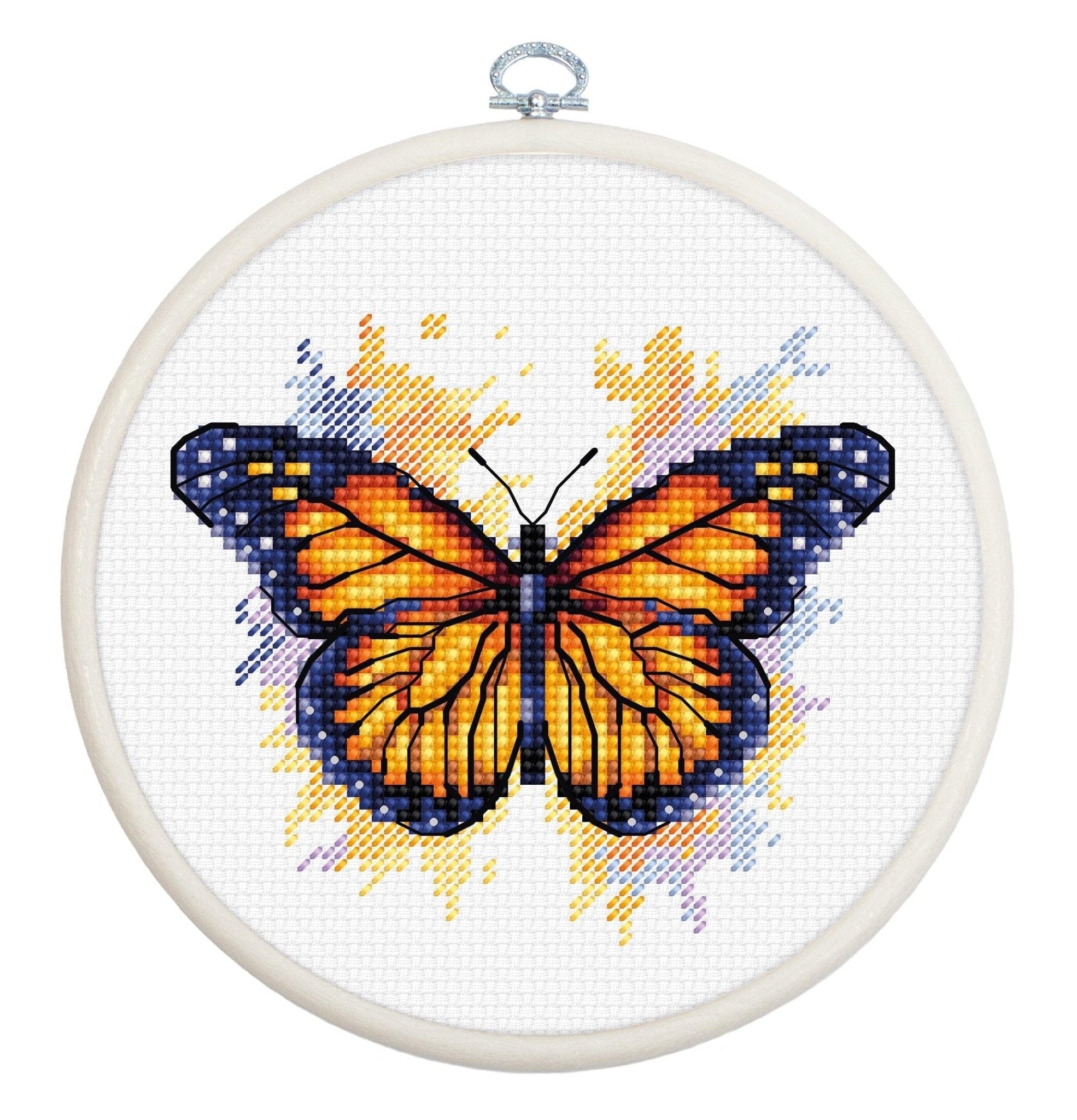 Cross Stitch Kit with Hoop Included Luca - S - The Monarch Butterfly, BC102 - Luca - S Yarns