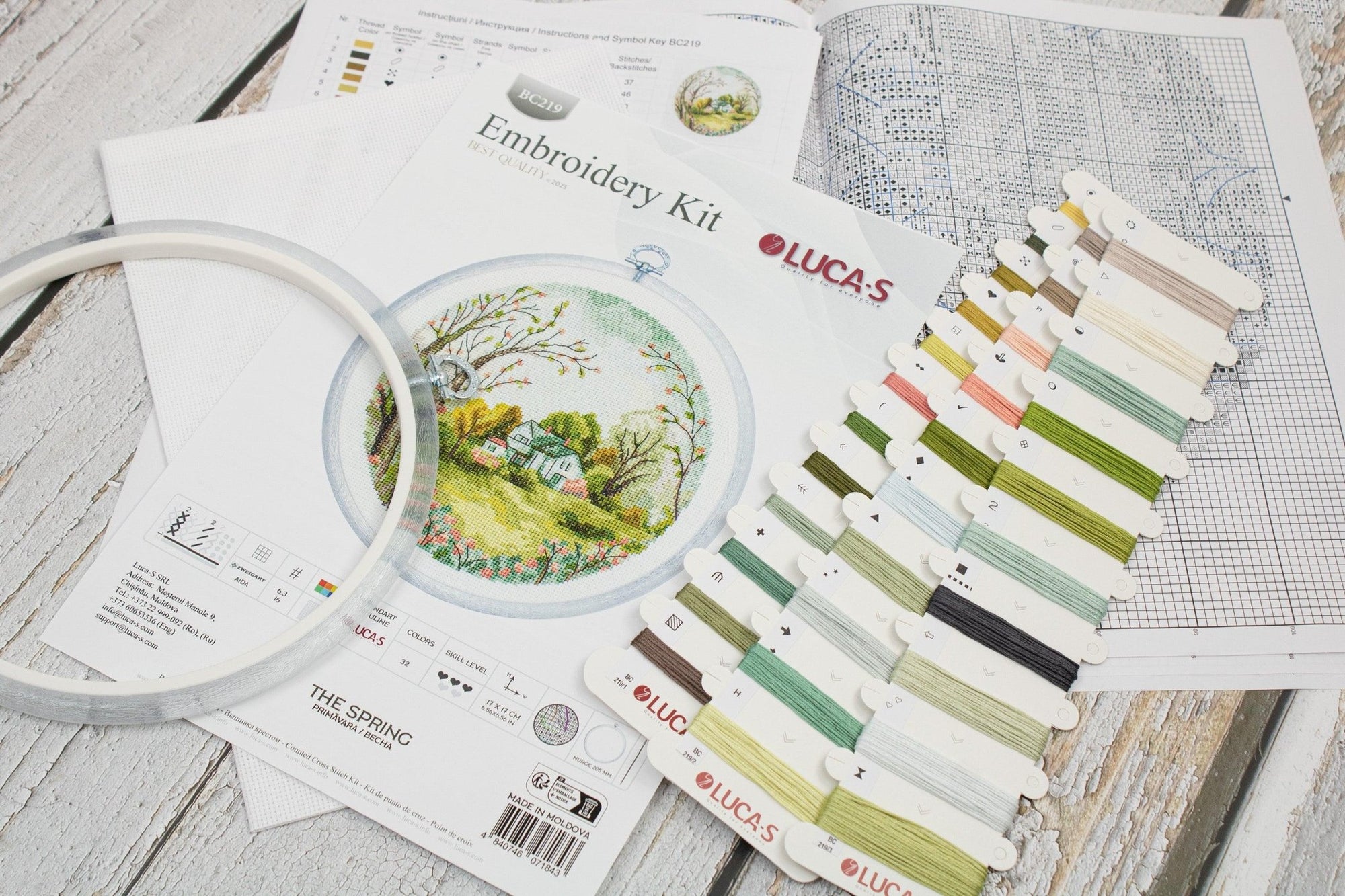 Cross Stitch Kit with Hoop Included Luca - S - The Spring, BC219 - Luca - S Yarns