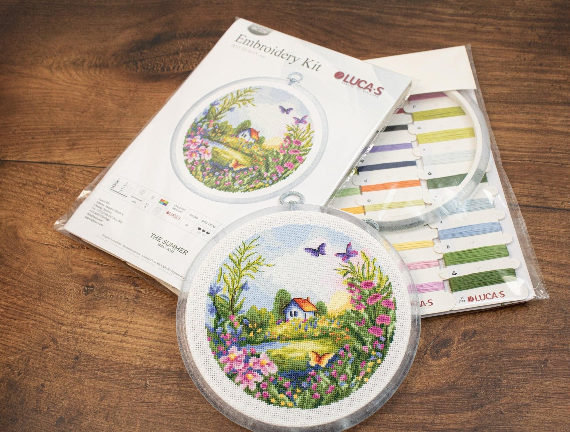 Cross Stitch Kit with Hoop Included Luca - S - The Summer, BC220 - Luca - S Yarns