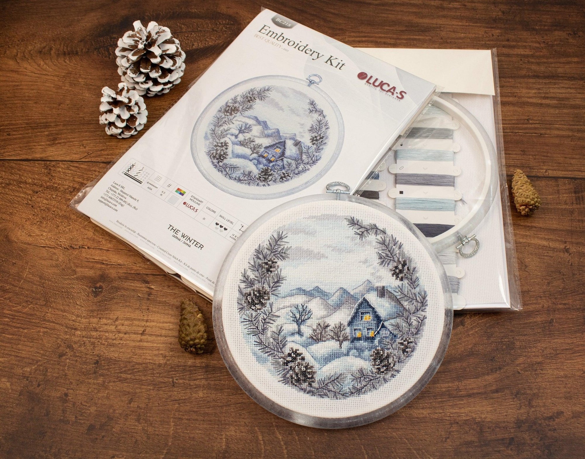 Cross Stitch Kit with Hoop Included Luca - S - The Winter, BC218 - Luca - S Yarns