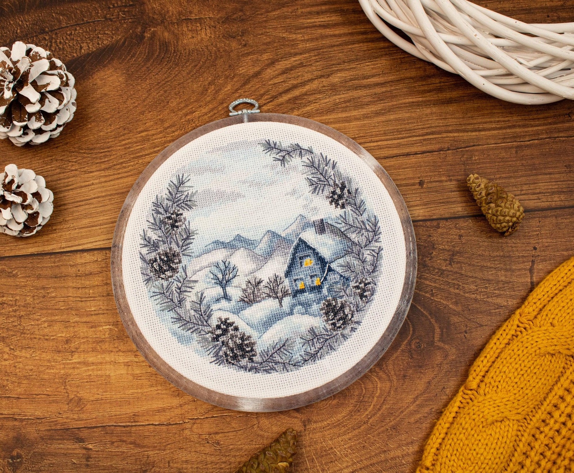 Cross Stitch Kit with Hoop Included Luca - S - The Winter, BC218 - Luca - S Yarns