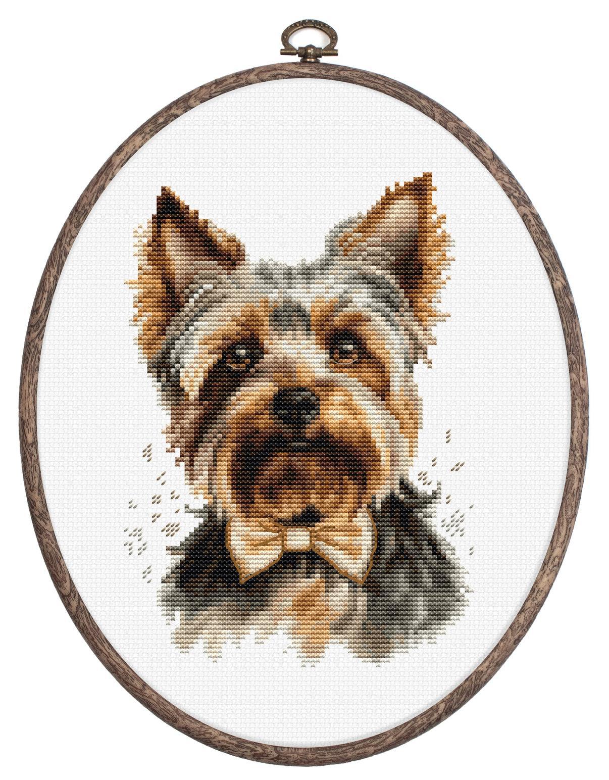 Cross Stitch Kit with Hoop Included Luca - S - The Yorkshire Terrier, BC228 - Luca - S Yarns