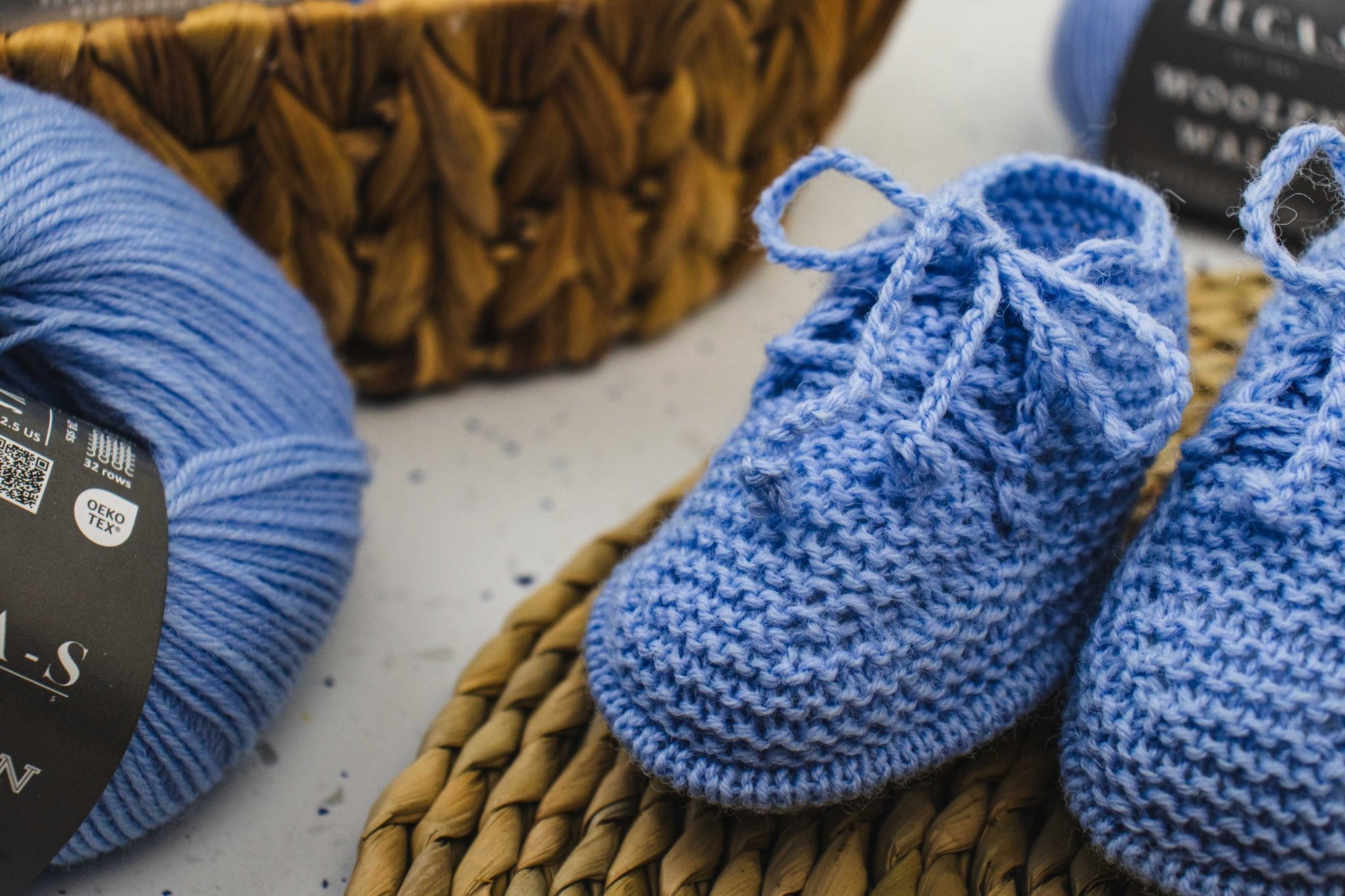 Garter Stitch Baby Booties Pattern - Luca - S Yarns