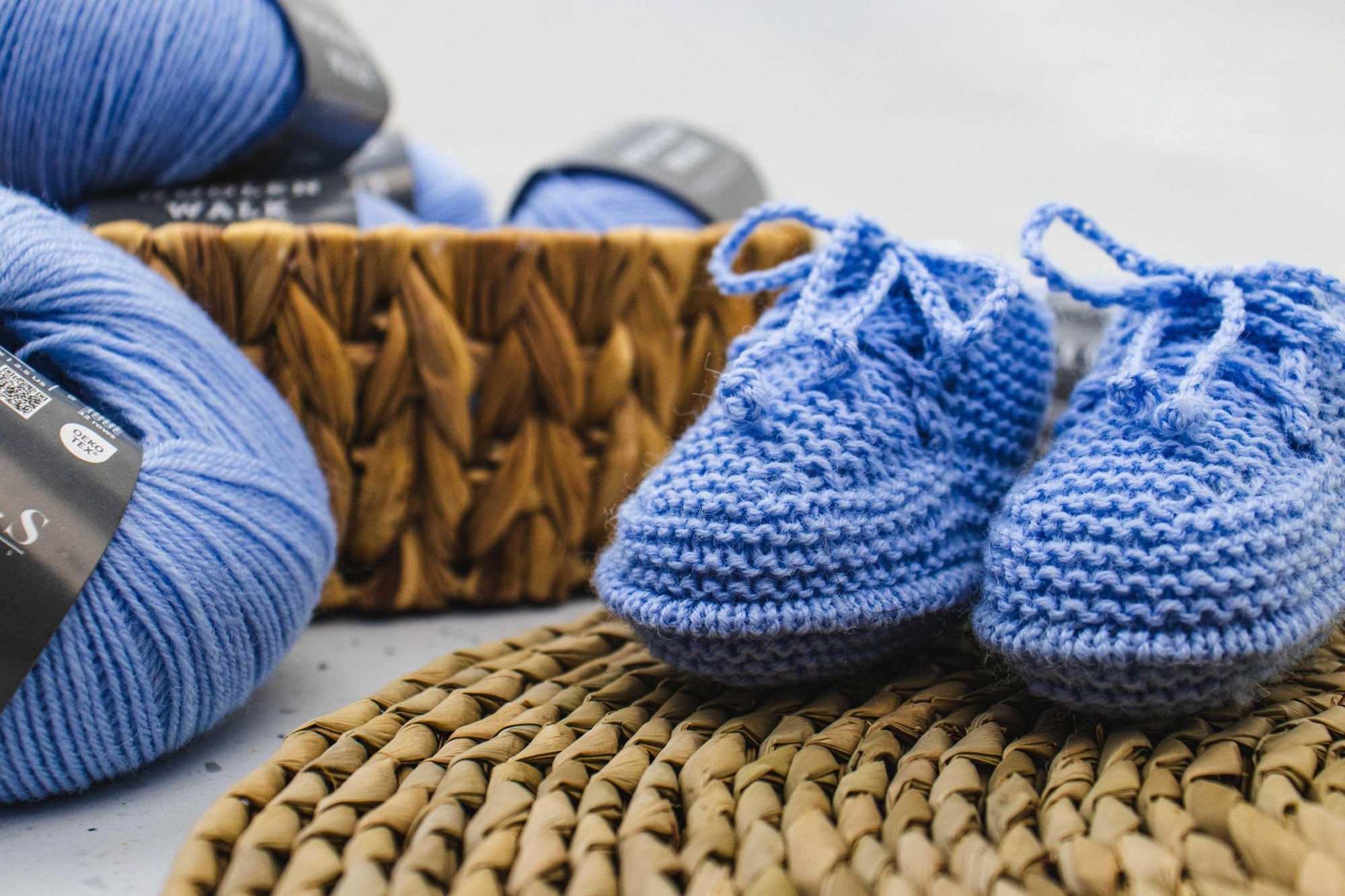 Garter Stitch Baby Booties Pattern - Luca - S Yarns