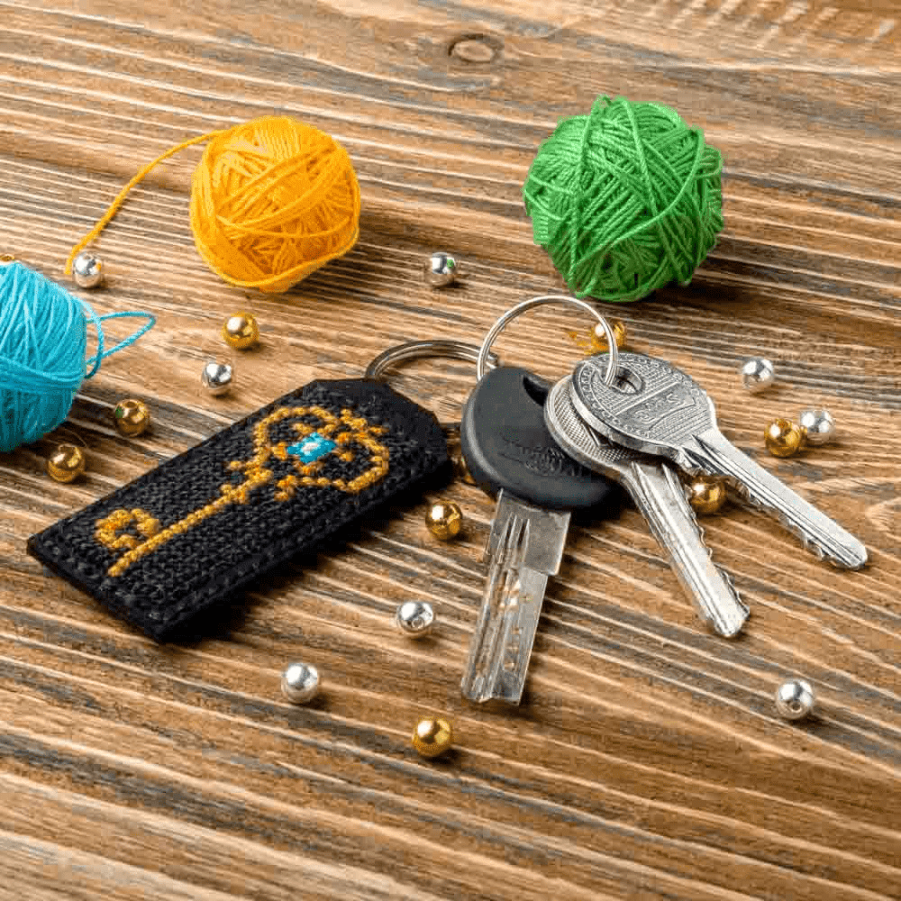 Key Chain Needlecraft Kit - Cross Stitch Kit on Leather - Luca - S Yarns