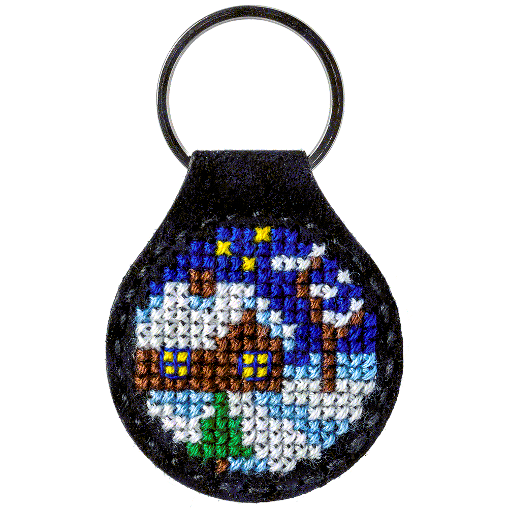 Key Chain Needlecraft Kit - Cross Stitch Kit on Leather - Luca - S Yarns