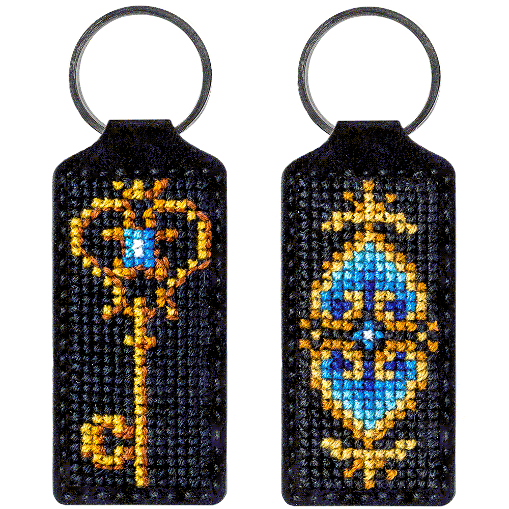 Key Chain Needlecraft Kit - Cross Stitch Kit on Leather - Luca - S Yarns