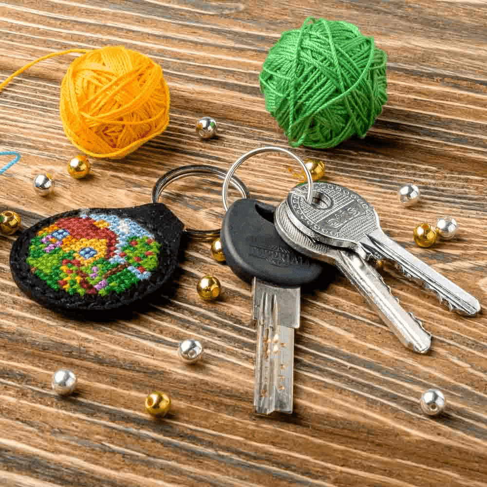 Key Chain Needlecraft Kit - Cross Stitch Kit on Leather - Luca - S Yarns