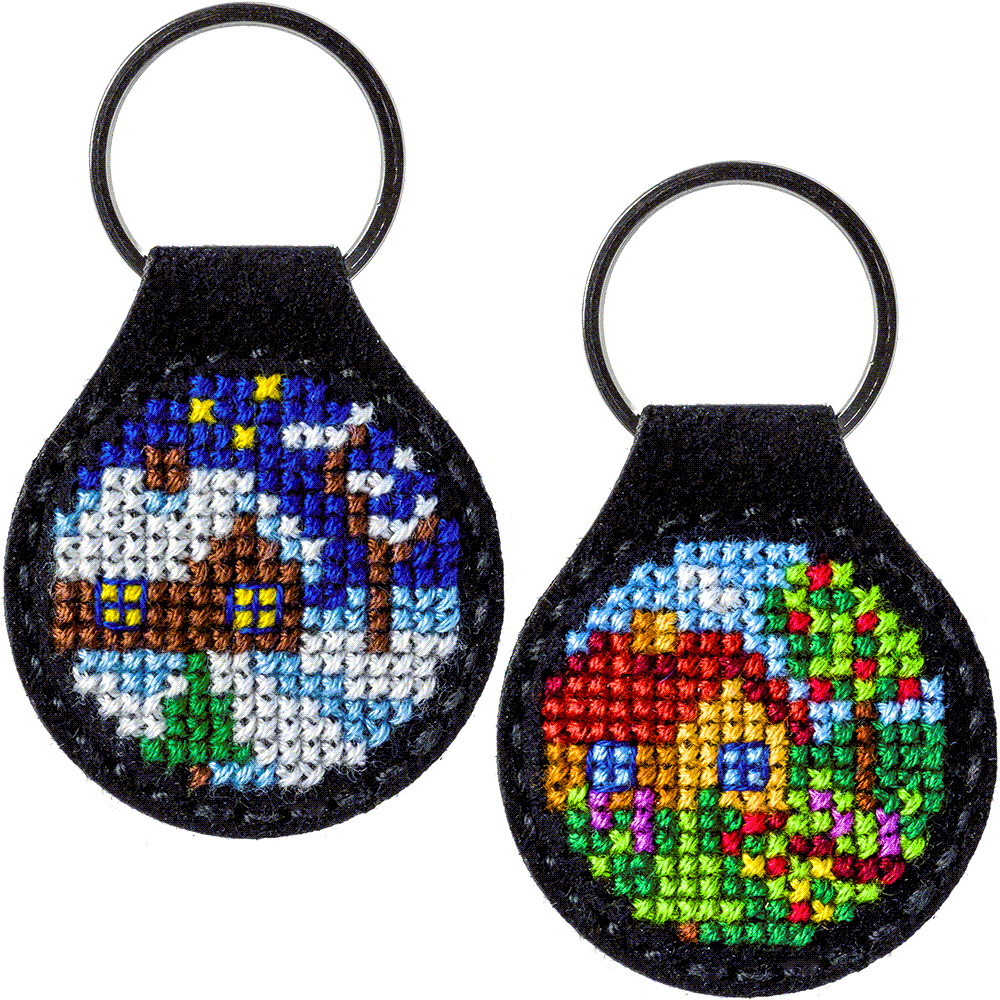 Key Chain Needlecraft Kit - Cross Stitch Kit on Leather - Luca - S Yarns