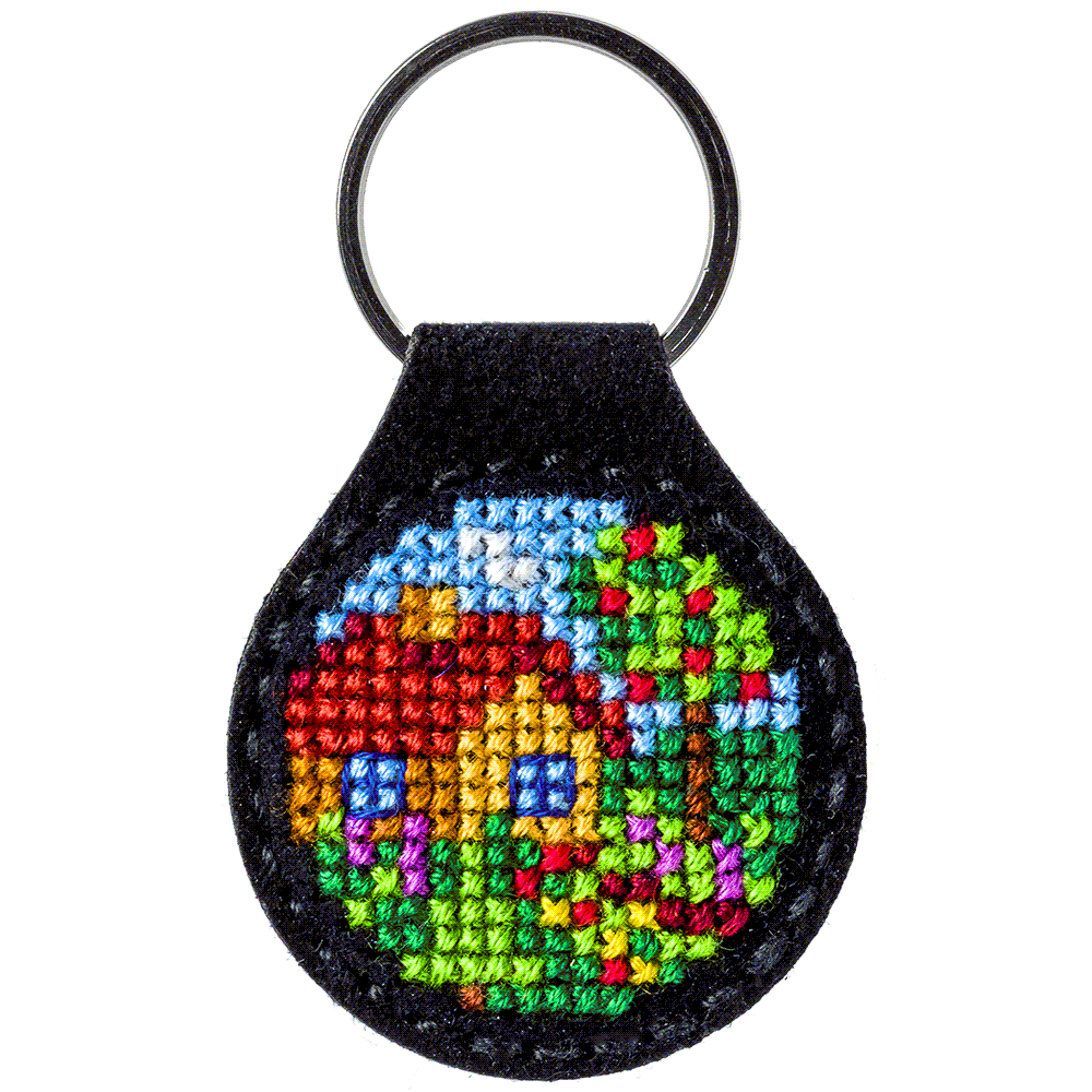 Key Chain Needlecraft Kit - Cross Stitch Kit on Leather - Luca - S Yarns