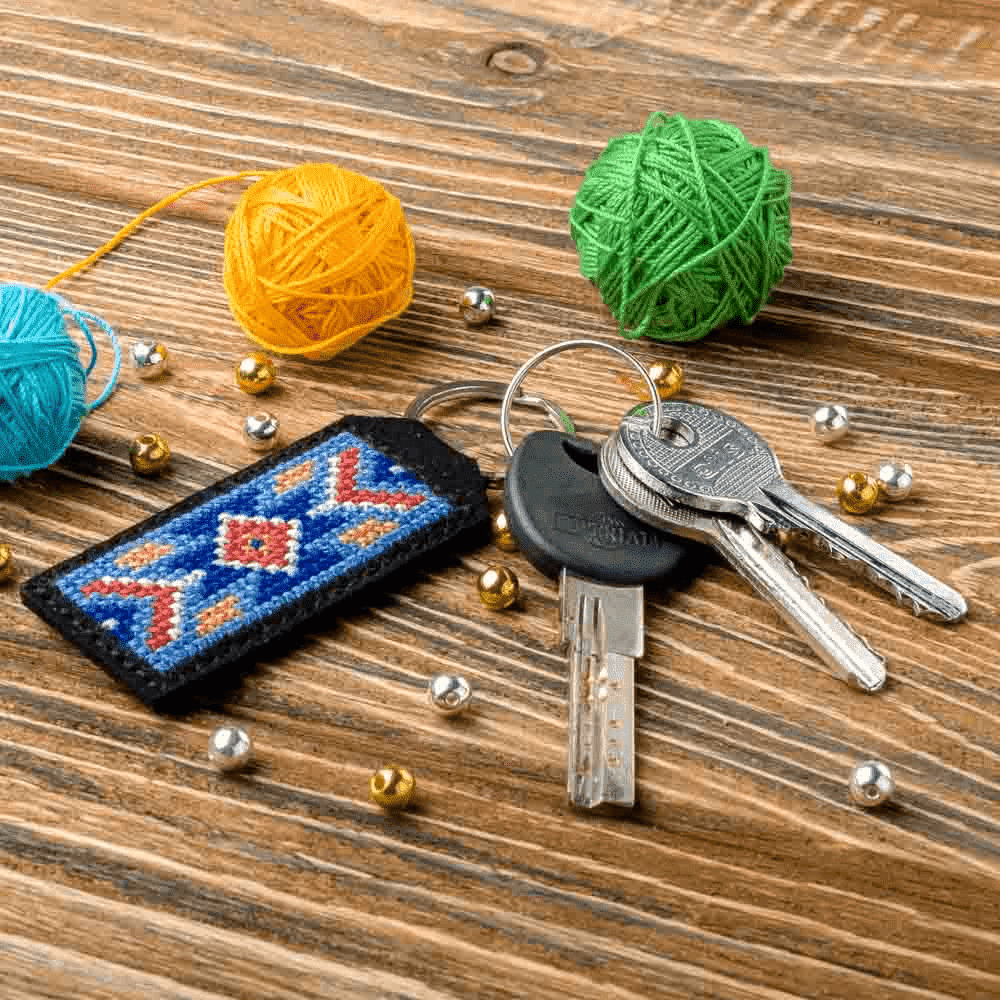 Key Chain Needlecraft Kit - Cross Stitch Kits on Leather - Luca - S Yarns