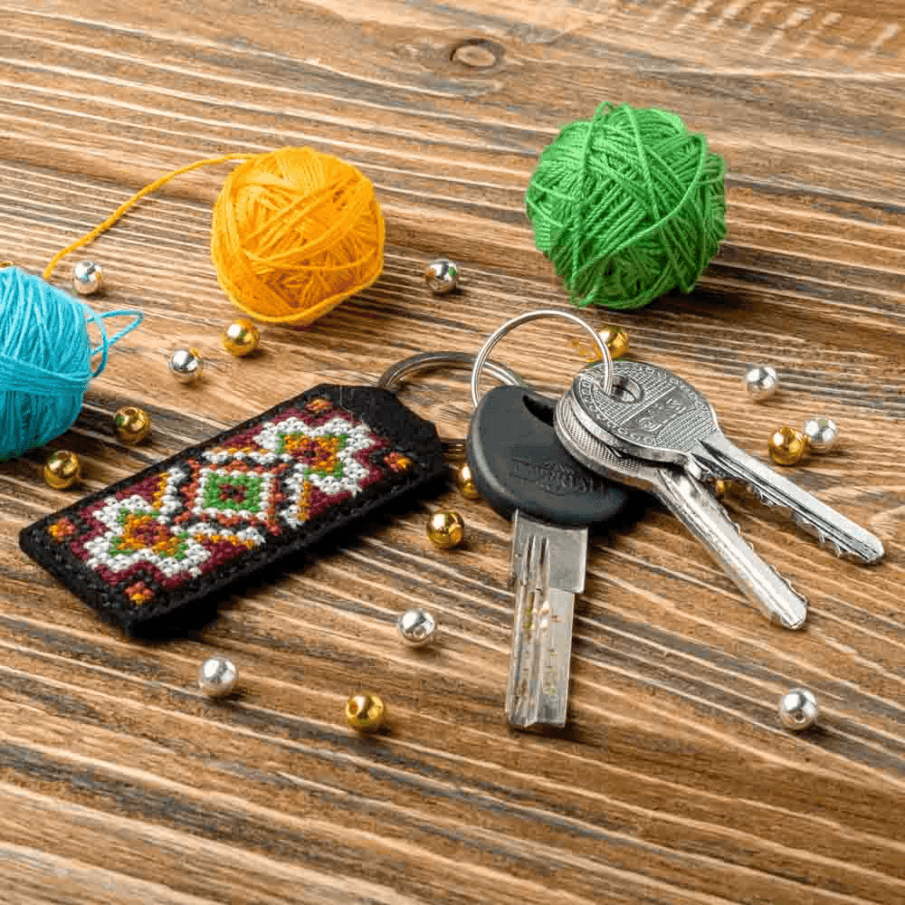 Key Chain Needlecraft Kit - Cross Stitch Kits on Leather - Luca - S Yarns