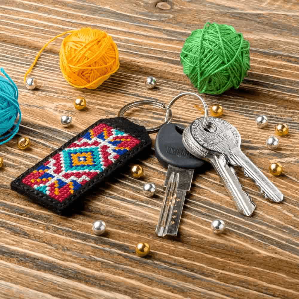 Key Chain Needlecraft Kit - Cross Stitch Kits on Leather - Luca - S Yarns